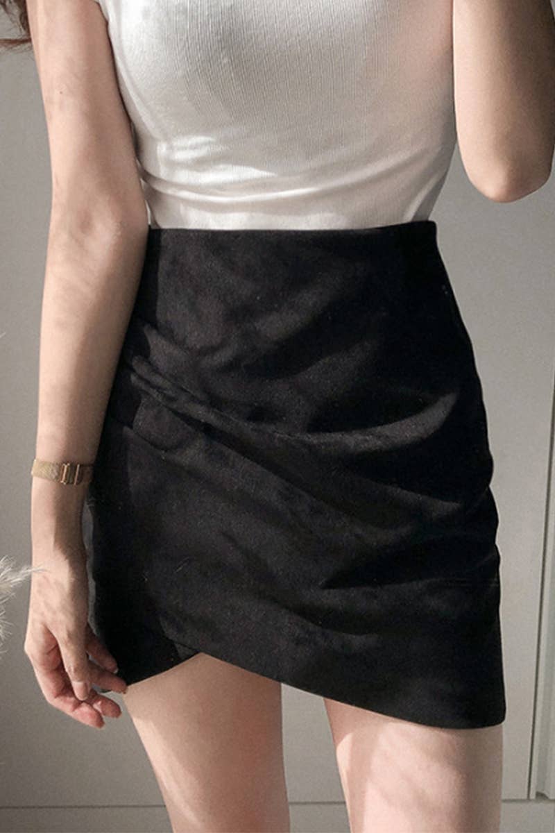 HI-Waist Wrap Mini Skirt