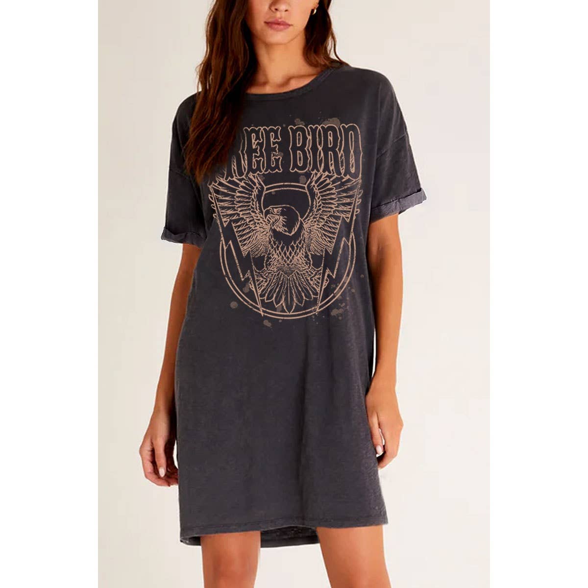 Plus Free Bird Graphic Dress