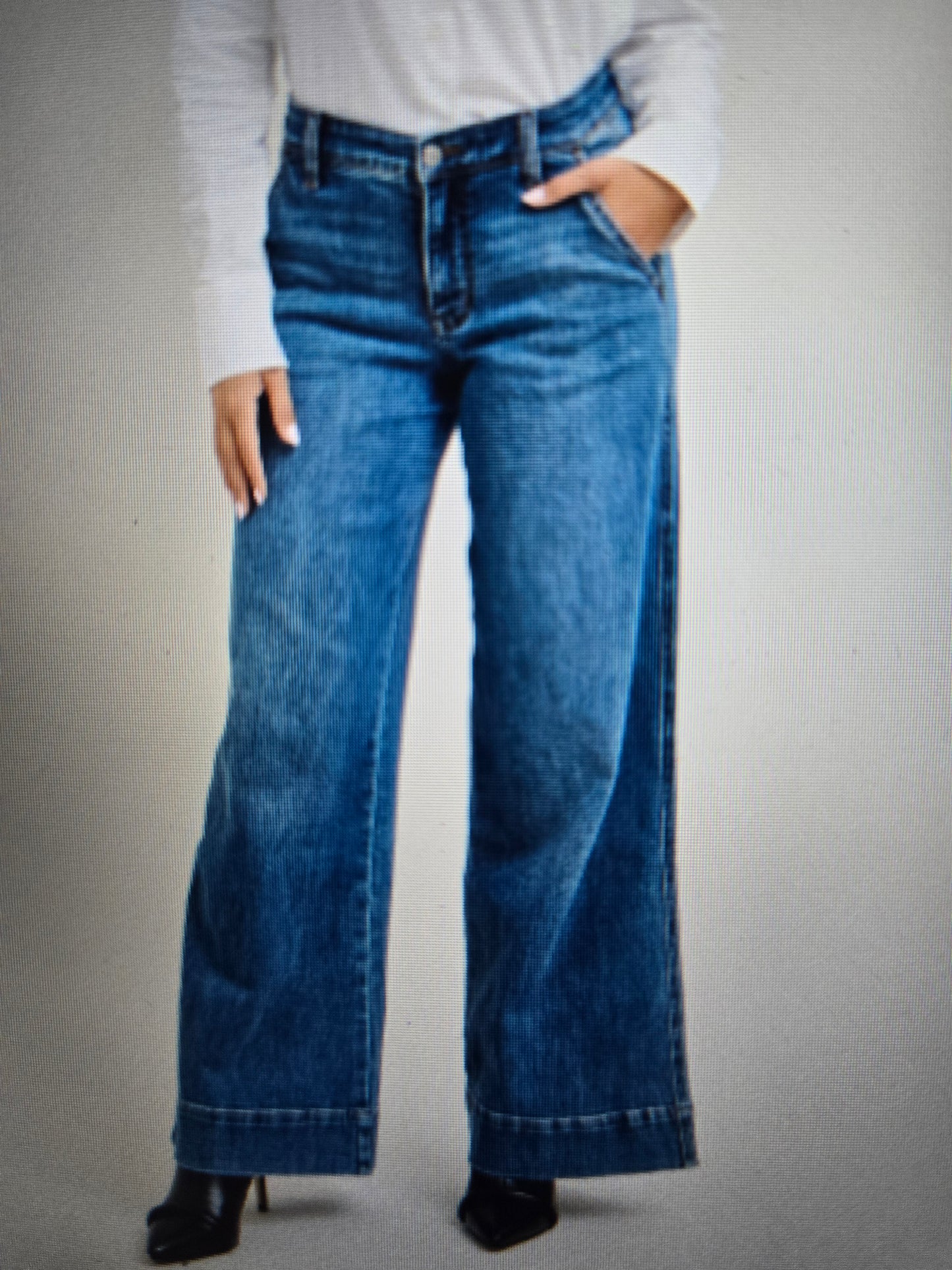 Judy Blue Petite Mid-Rise Trouser Retro Wide