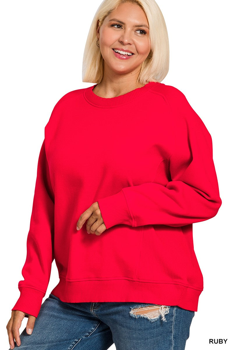 Plus Ruby Ribbed Fleece