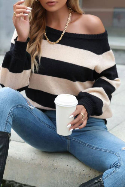 Color Block Striped Sweater