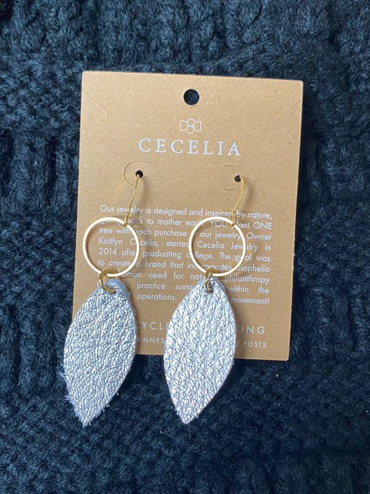Gina Christine Small Feather Hoop Earrings in Silver