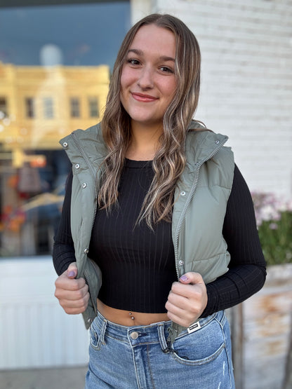 Essential Puffer Down Vest with Adjustable Hem