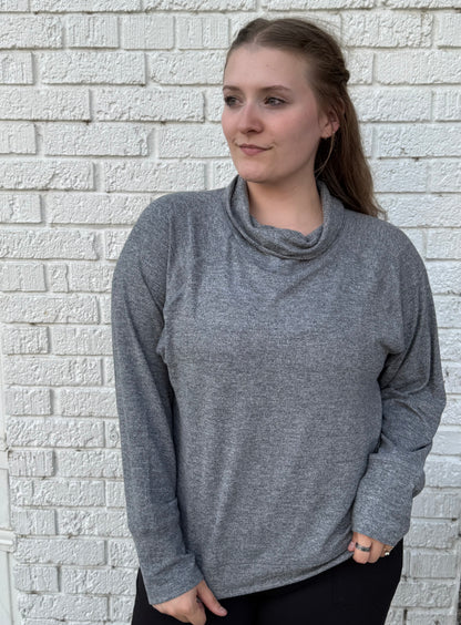 Mono B Brushed Cowl Neck Pullover