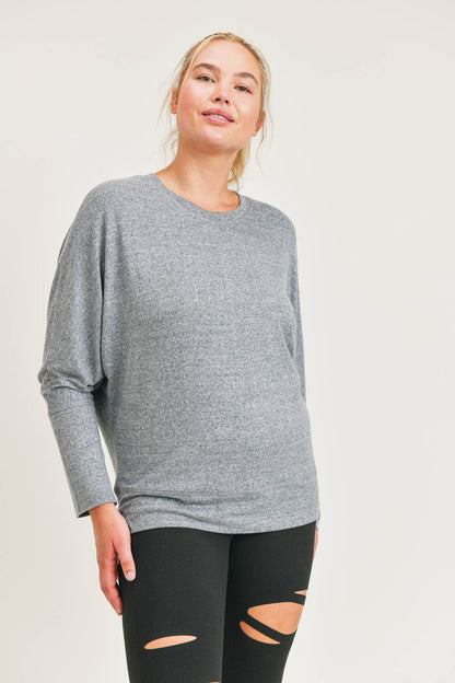 CURVY Mono B Sexy Soft Dolman-Sleeved Top