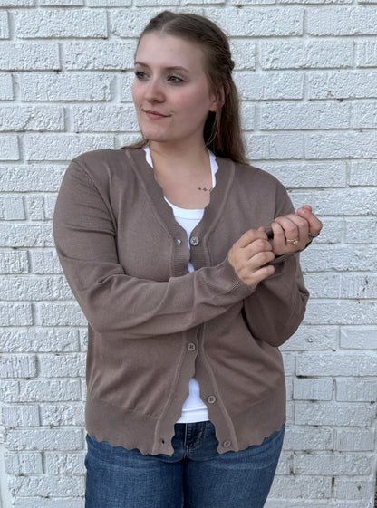 Lightweight Scalloped Cardigan