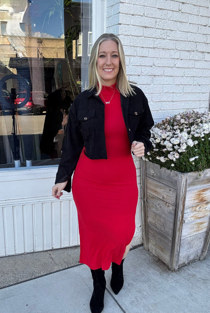 Ribbed Sleeveless Bodycon Dress