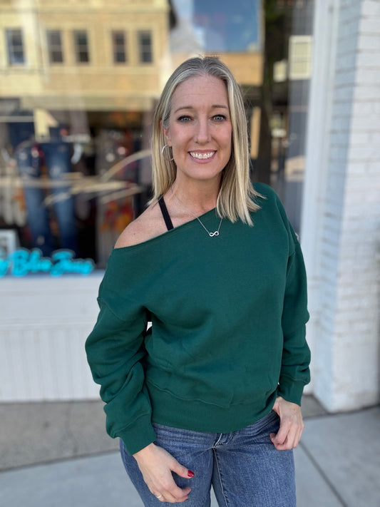 Fleece Off The Shoulder Top