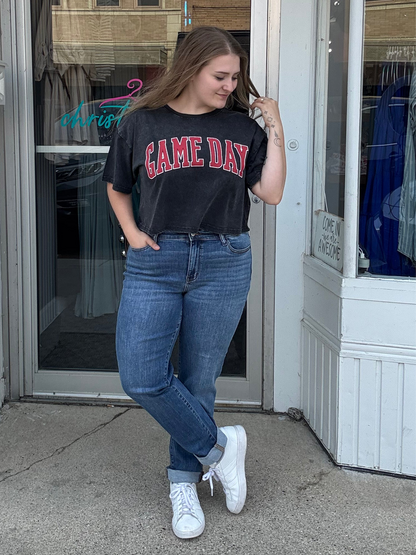 Game Day Puff Vintage Graphic Crop Top