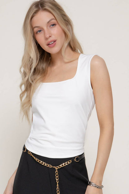 Cap Sleeve White Jersey Top