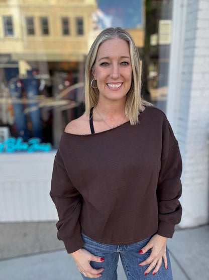 Fleece Off The Shoulder Top