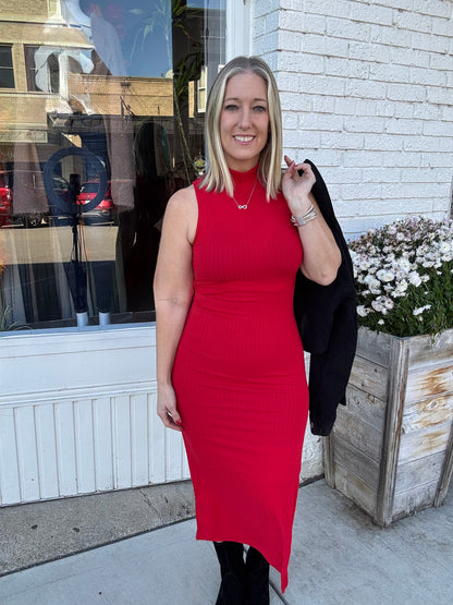 Ribbed Sleeveless Bodycon Dress