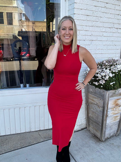 Ribbed Sleeveless Bodycon Dress