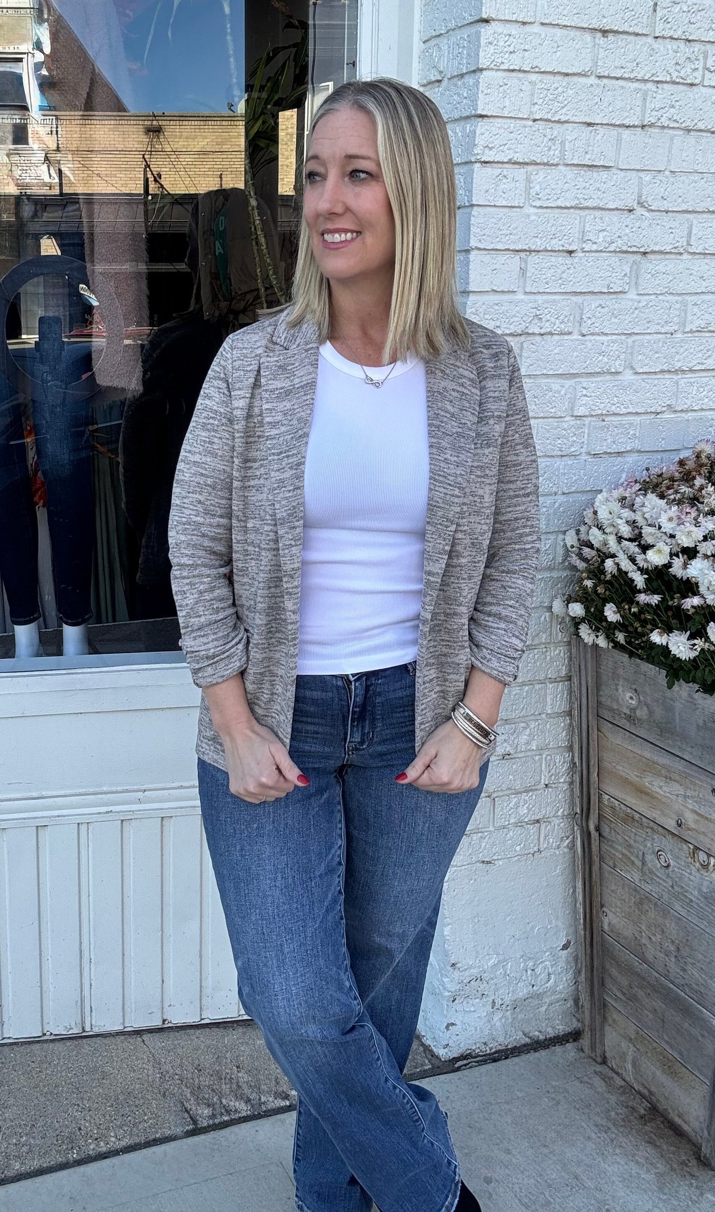 Classy Knit Toffee Blazer