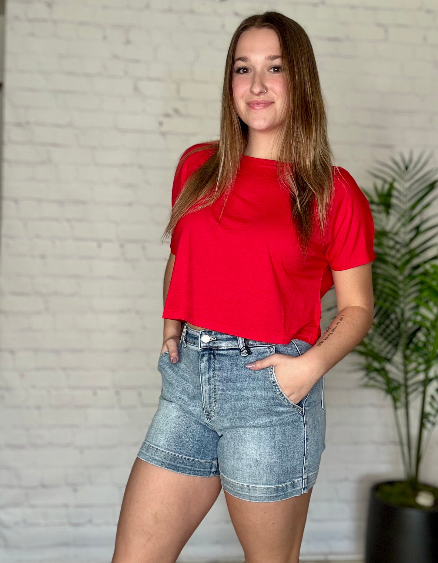 Judy Blue Light Wash Trouser Shorts