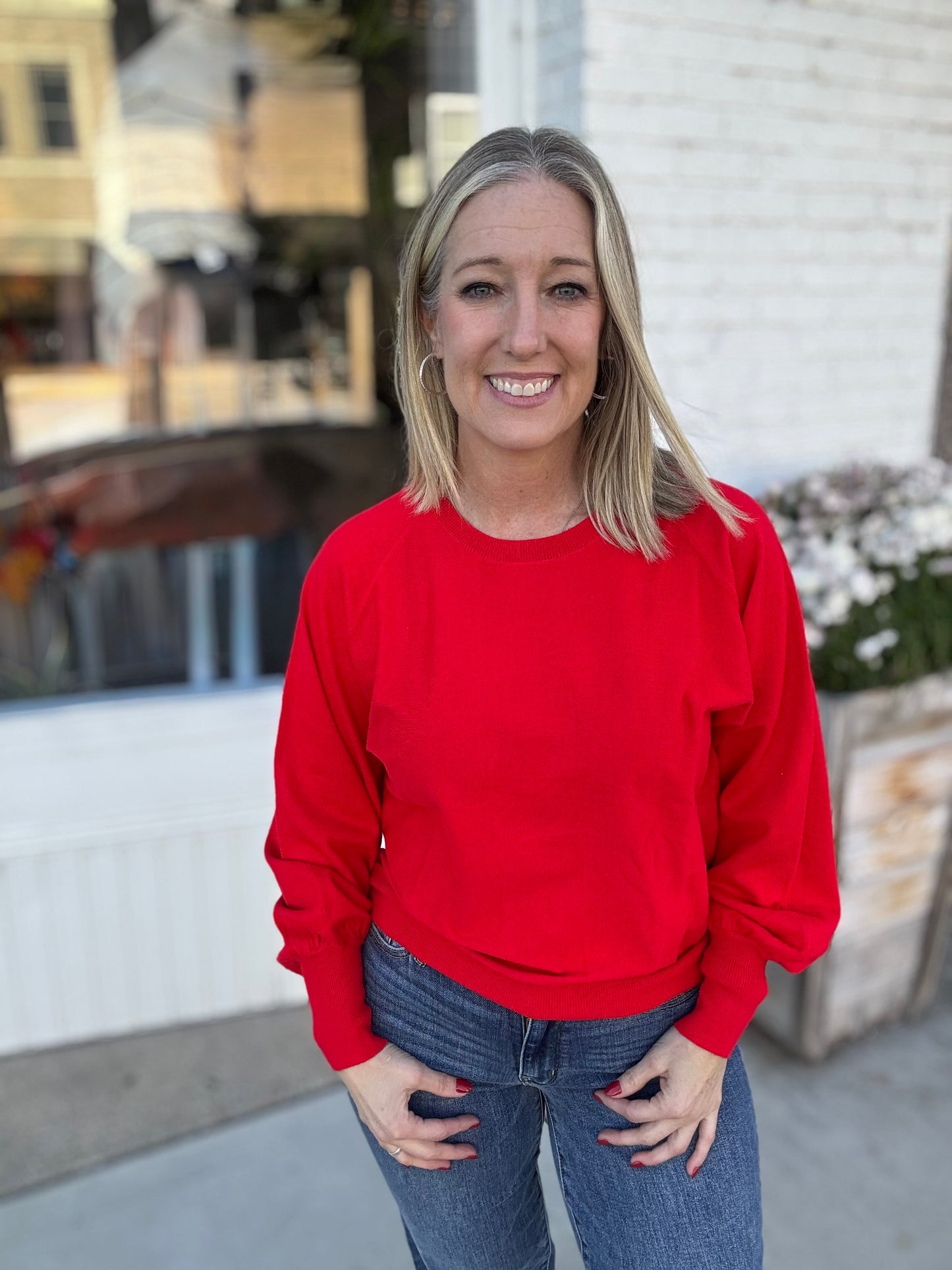 Lightweight Red Knit Sweater