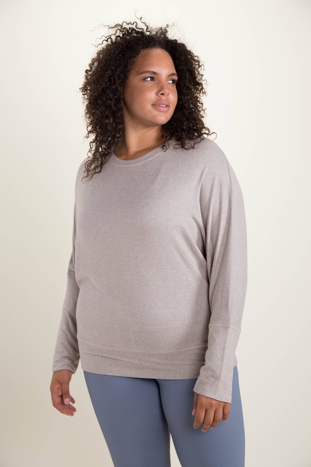 CURVY Mono B Sexy Soft Dolman-Sleeved Top