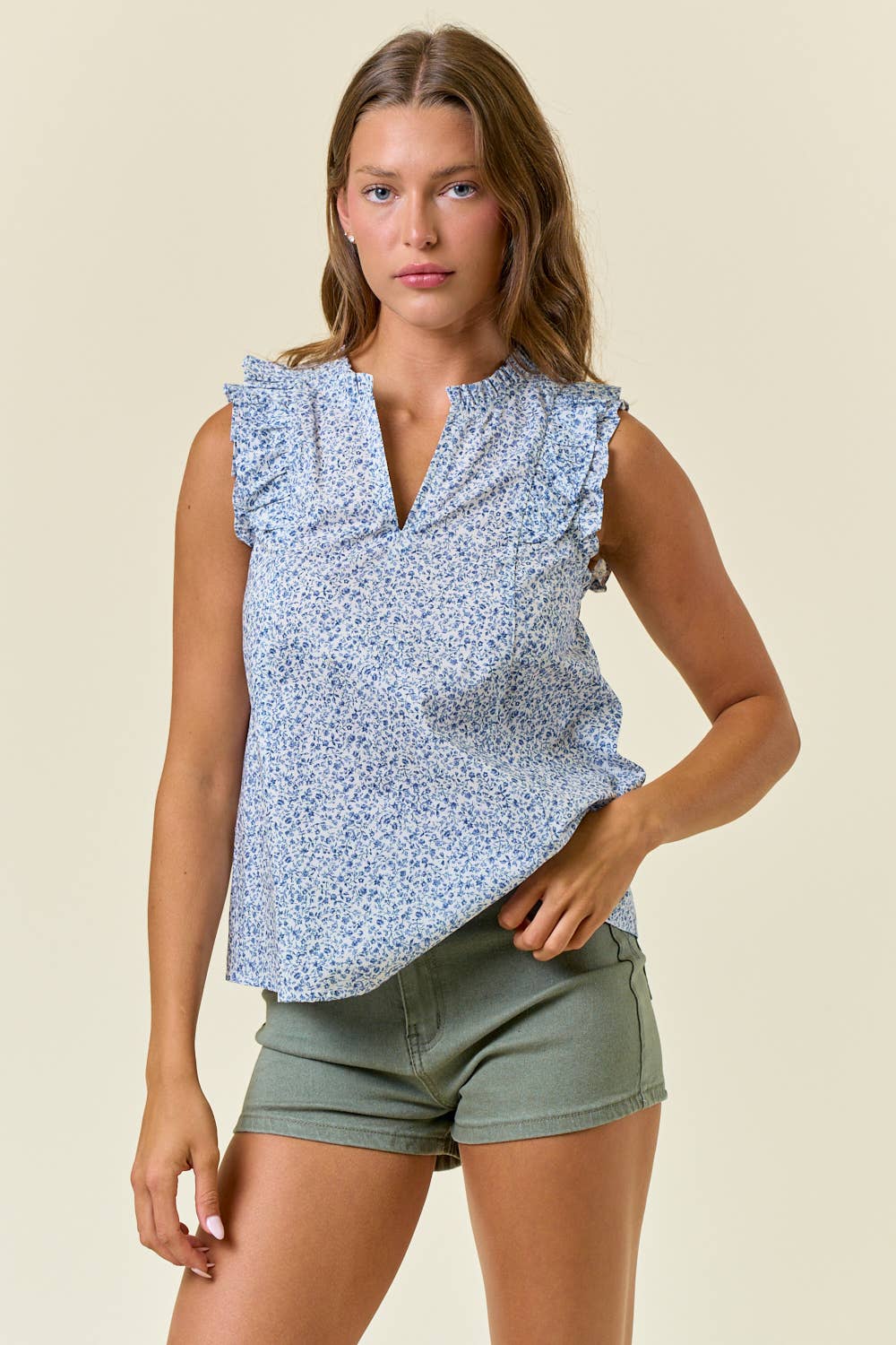 Floral Print Ruffled Top