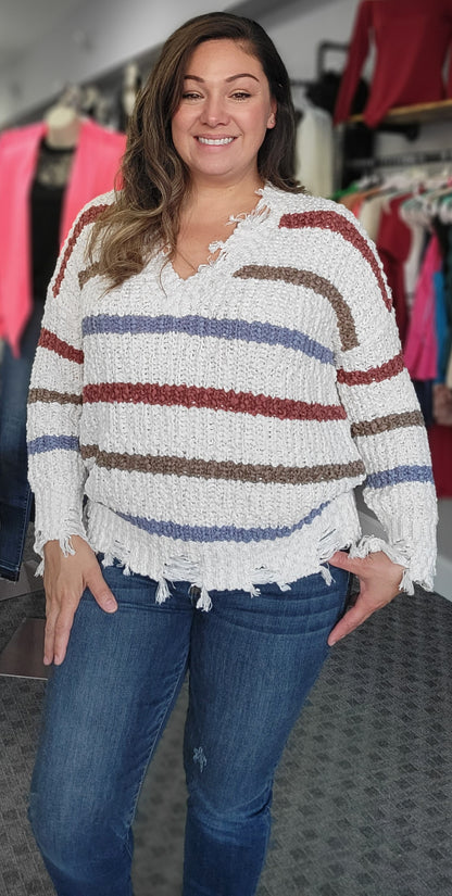 Plus Soft Multi Stripe Sweater