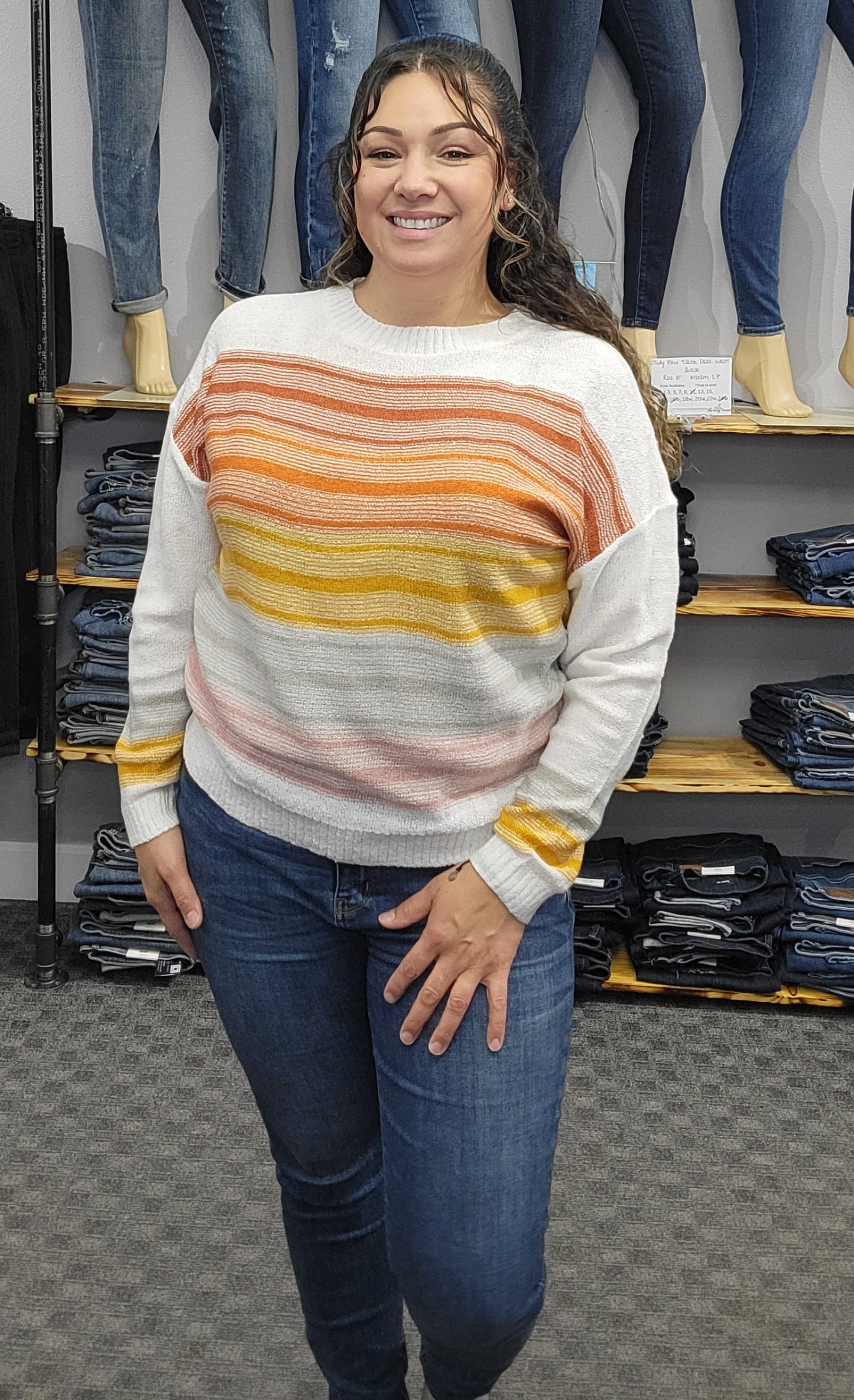 Multicolor Stripe Long Sleeve Sweater