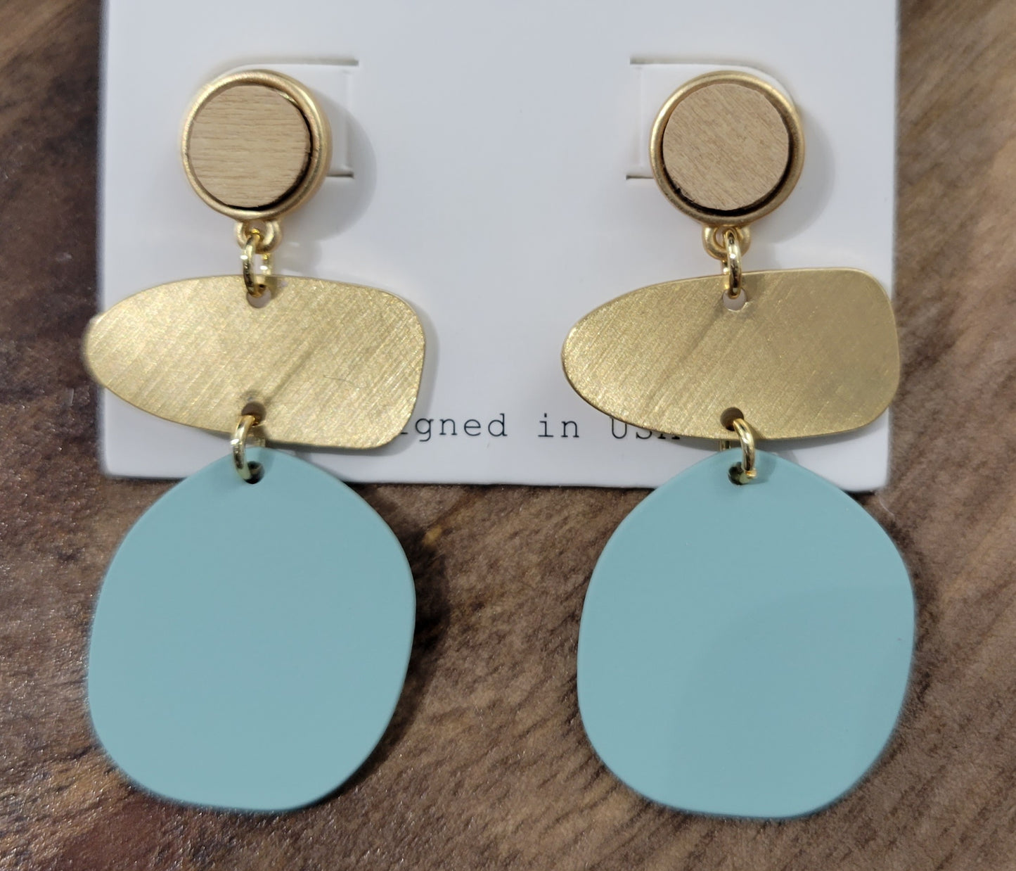 Gorgeous Colored Wood Drop Earrings
