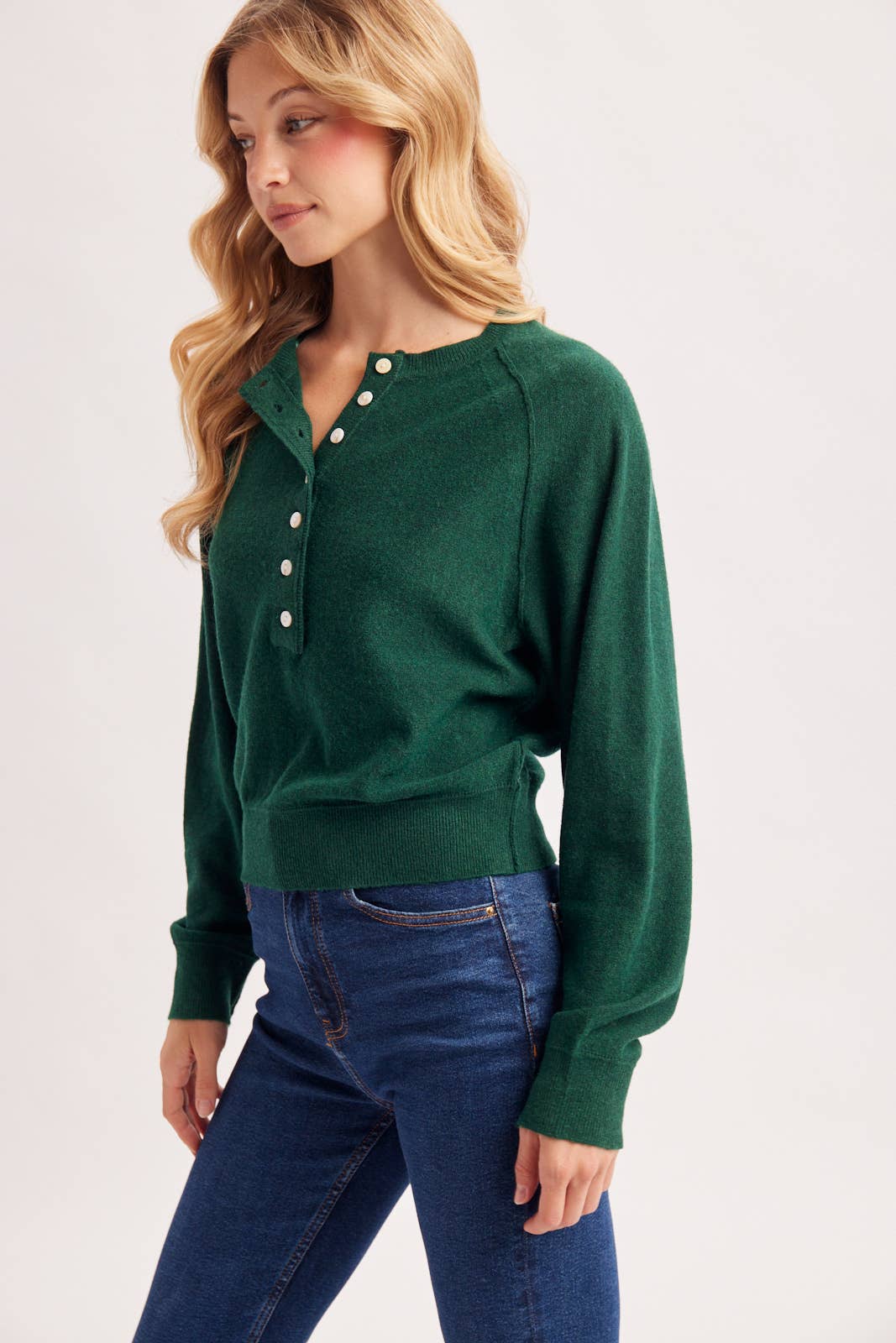 Half-Button Knit Sweater