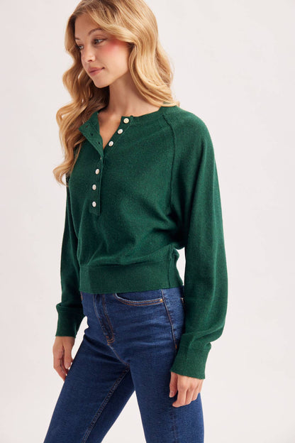 Half-Button Knit Sweater