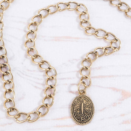 Ornate Oval Western Concho Disc Chain Belt