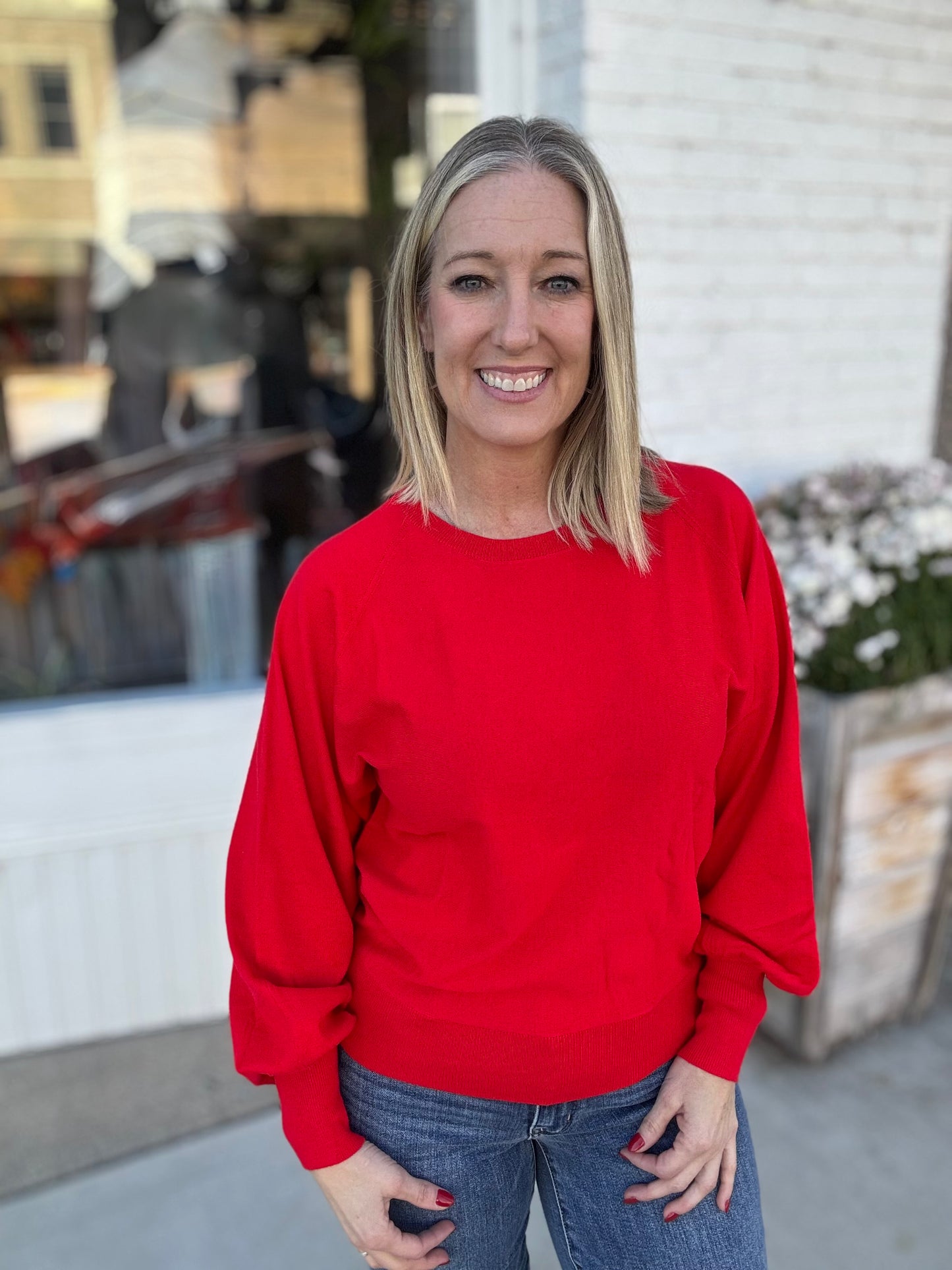 Lightweight Red Knit Sweater