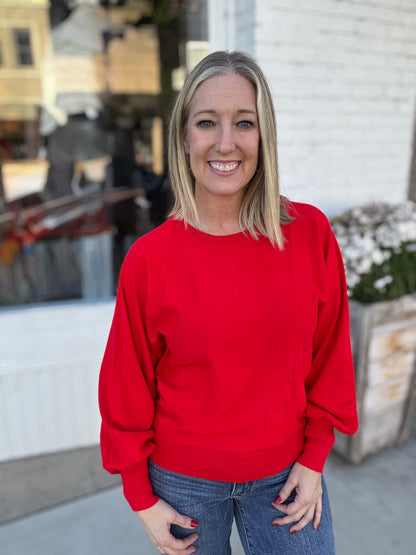 Lightweight Red Knit Sweater