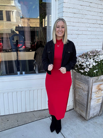 Ribbed Sleeveless Bodycon Dress