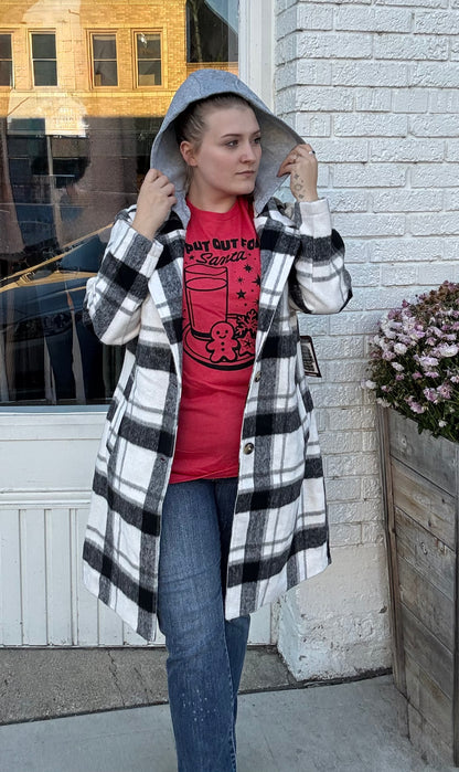 Stylish Plaid Pea Coat