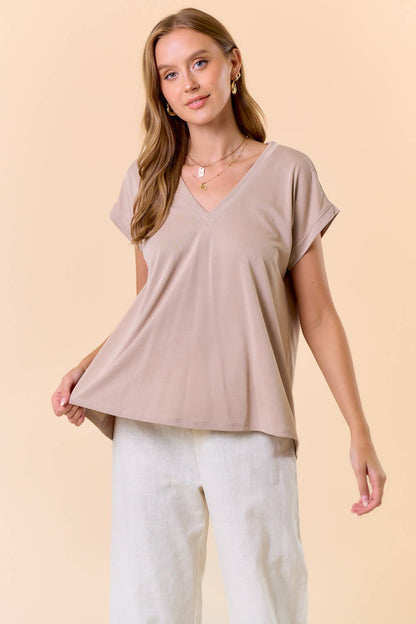 V-Neck Flowy Jersey Tee