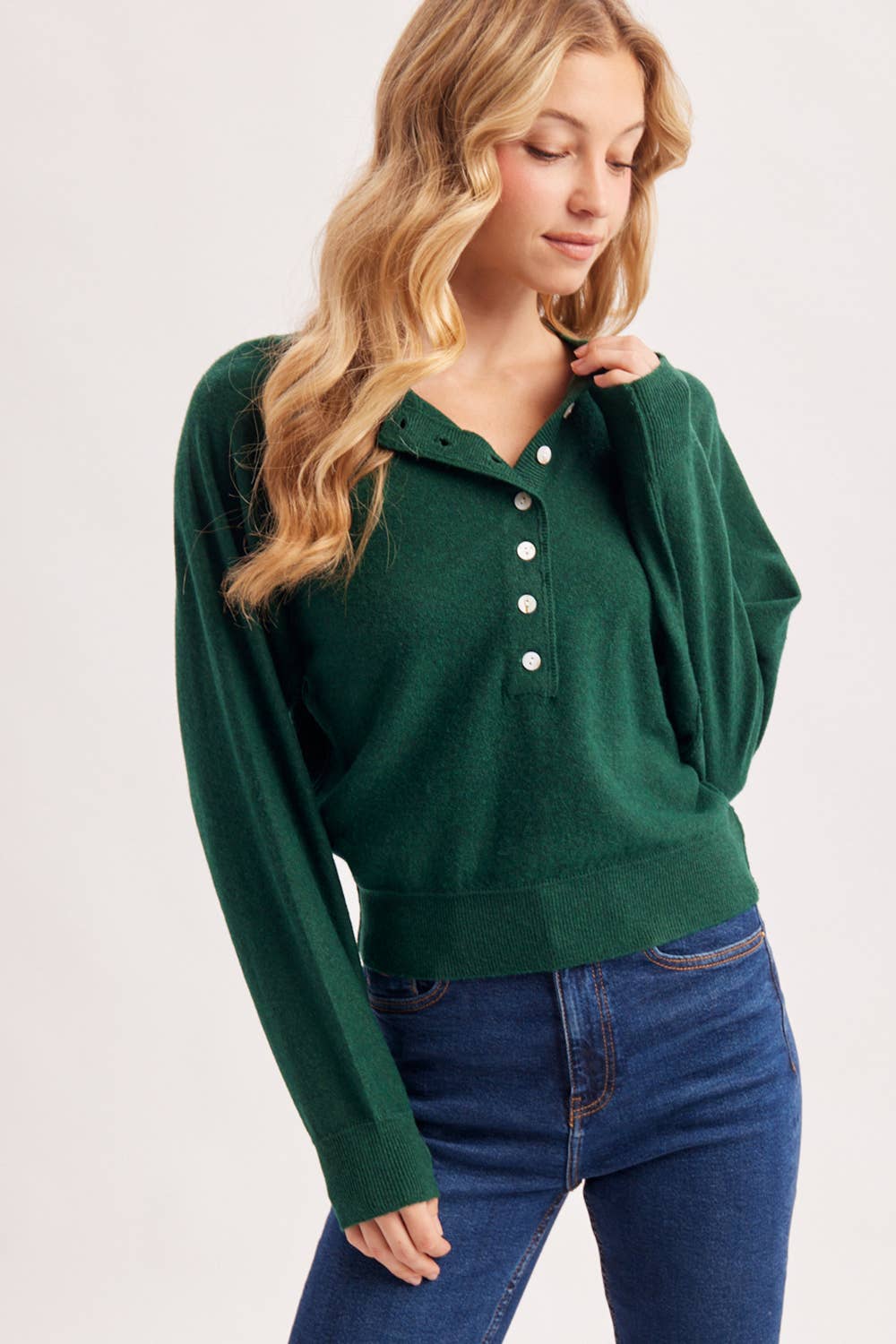 Half-Button Knit Sweater