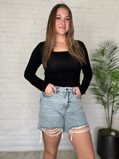 Judy Blue HW Rigid Magic Dad Shorts