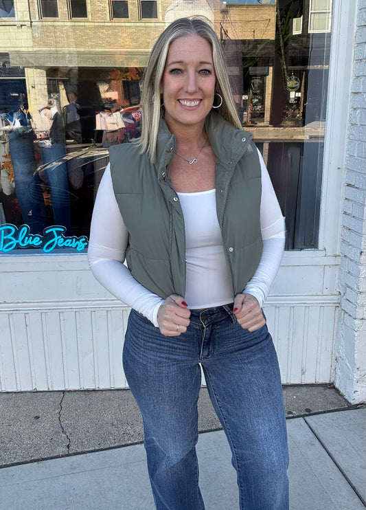 Essential Puffer Down Vest with Adjustable Hem