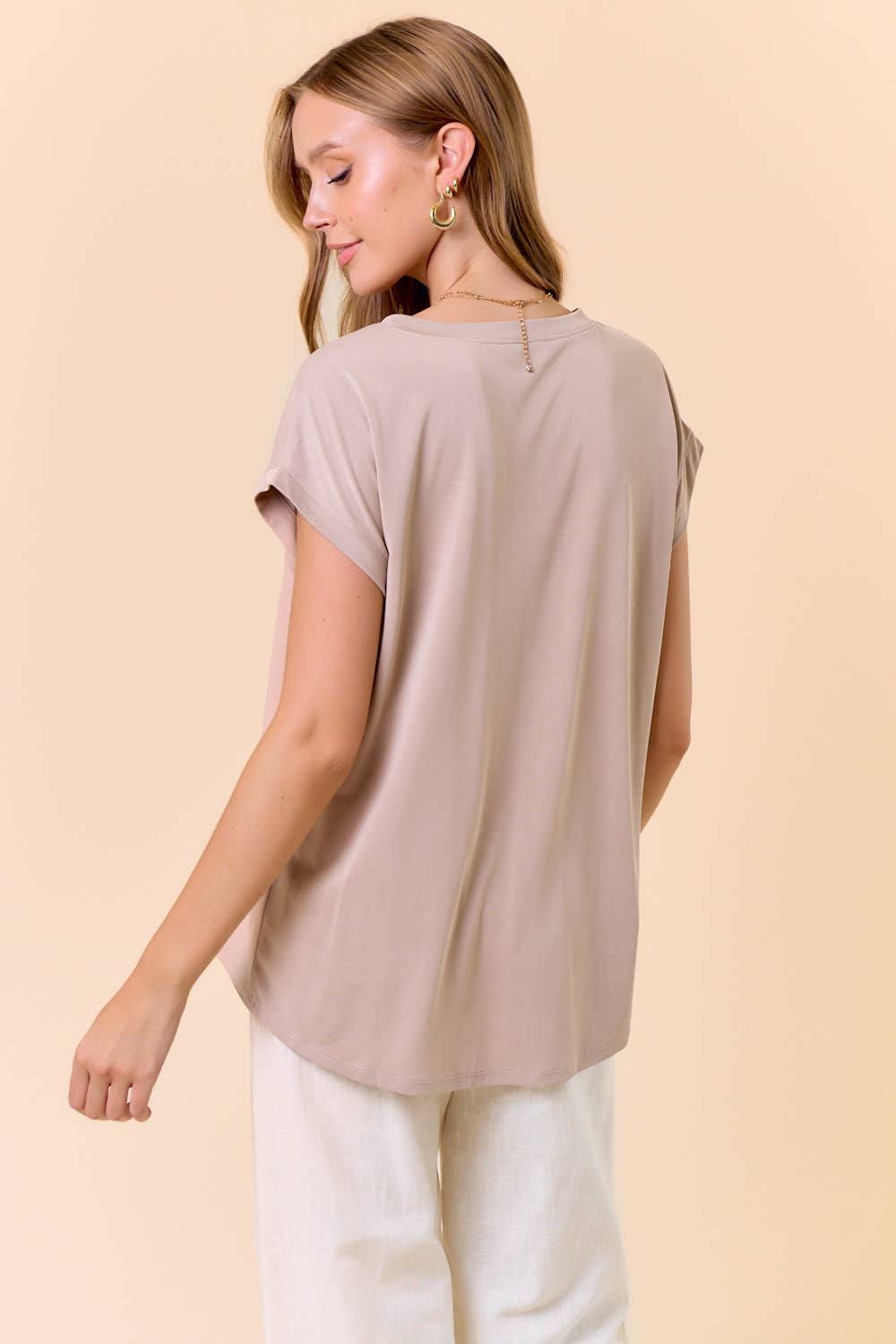 V-Neck Flowy Jersey Tee