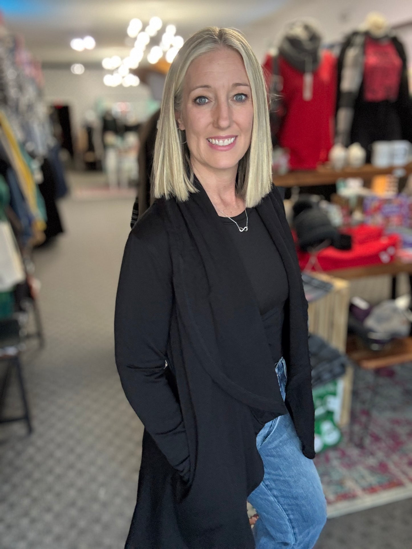 Fleece Lined Flowy Cardigan