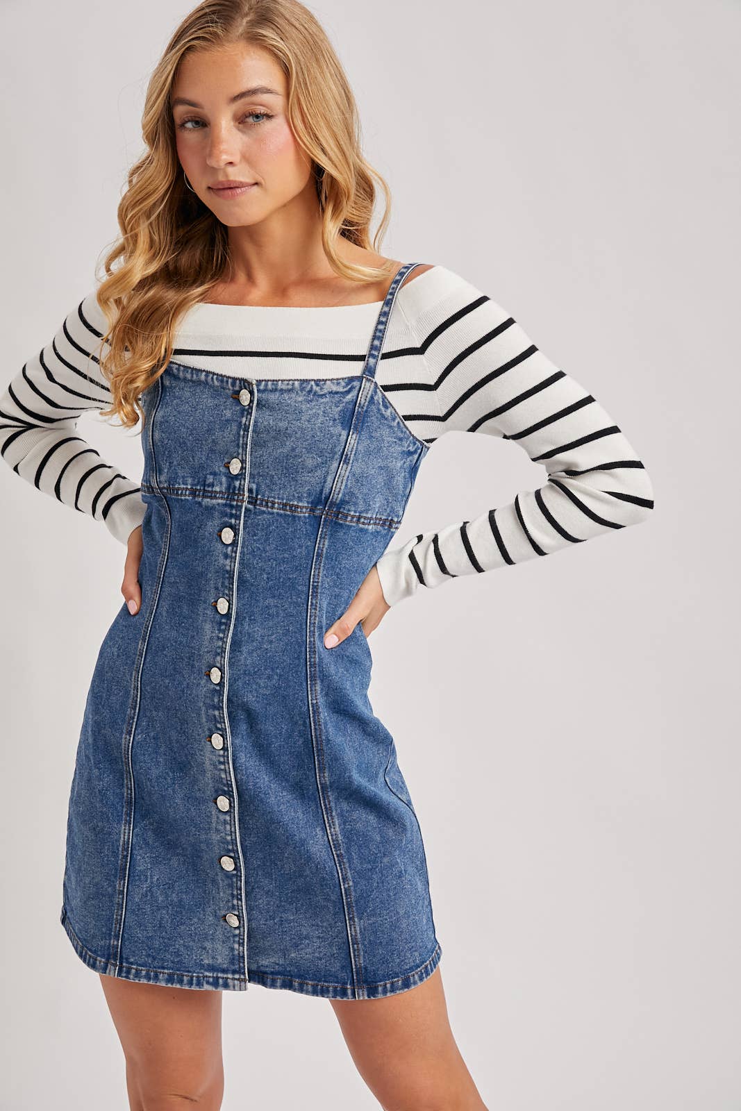 Stripe Off The Shoulder Long Sleeve Top