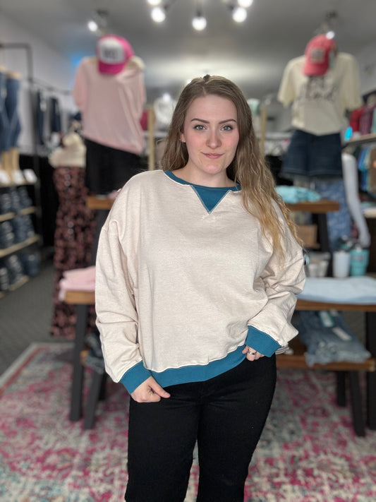 Contrast Color Sweatshirt