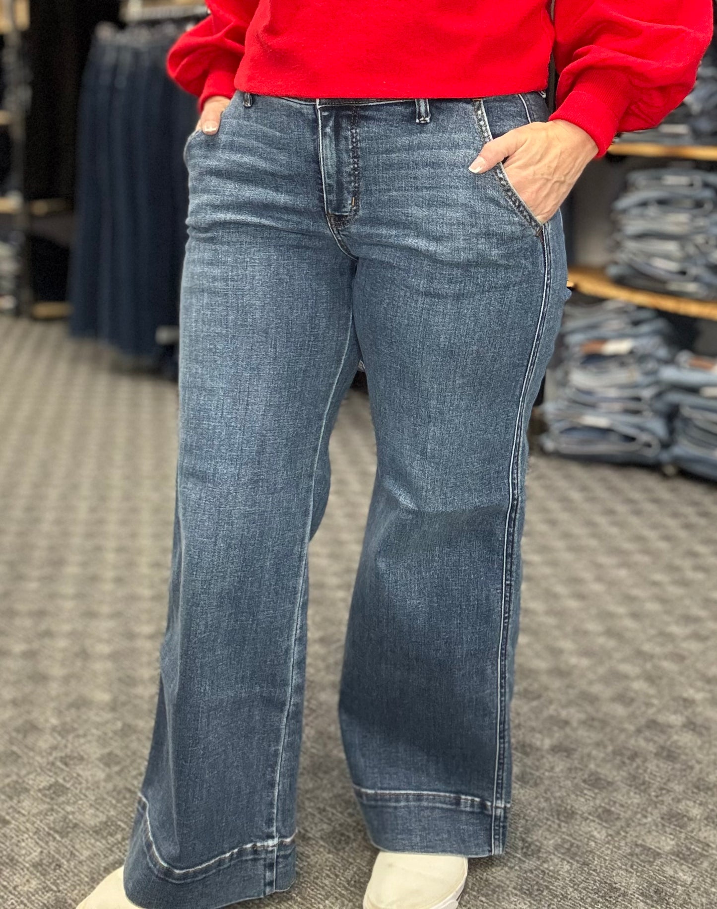 Judy Blue Petite Mid-Rise Trouser Retro Wide