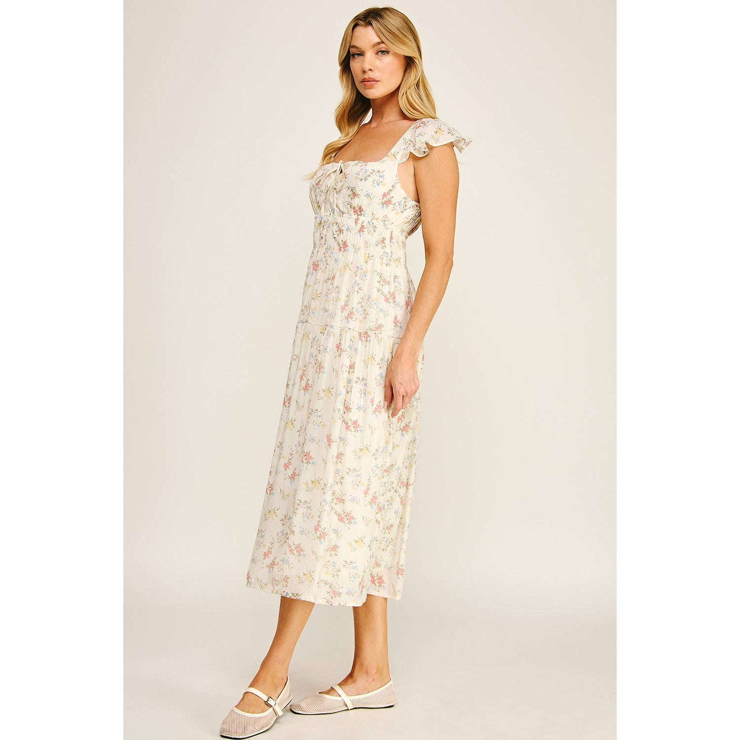 Soft Bloom Midi Dress