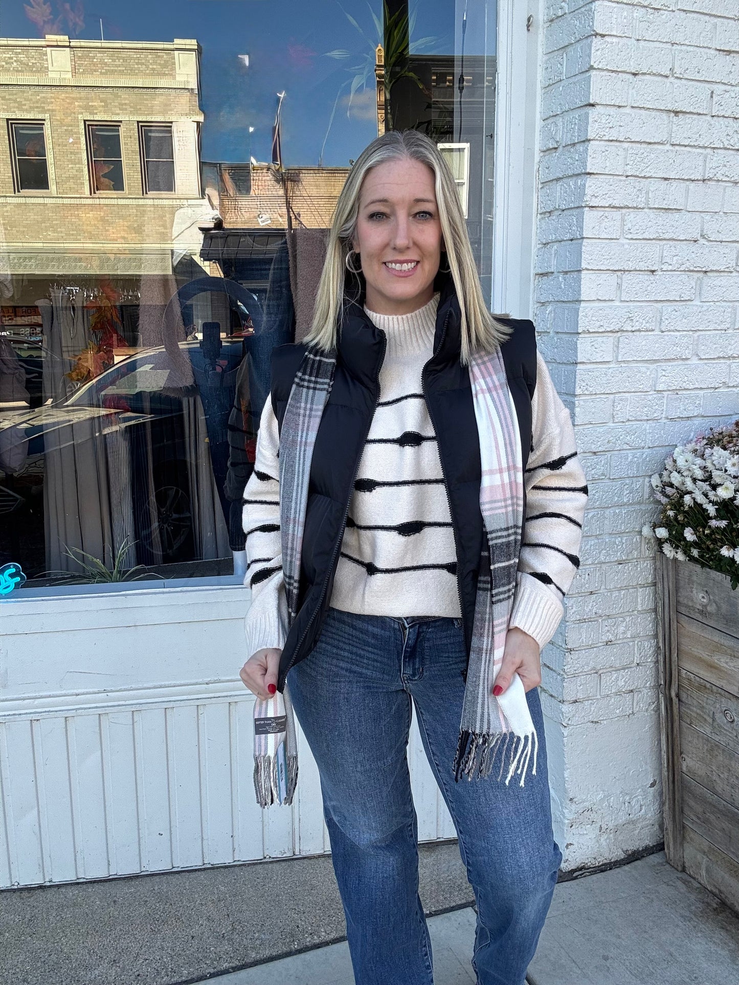 Long Sleeve Striped Knitted Sweater