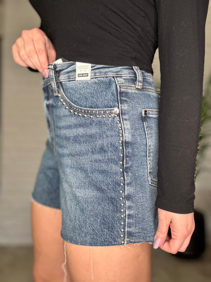 Judy Blue HW Dome Studded Shorts