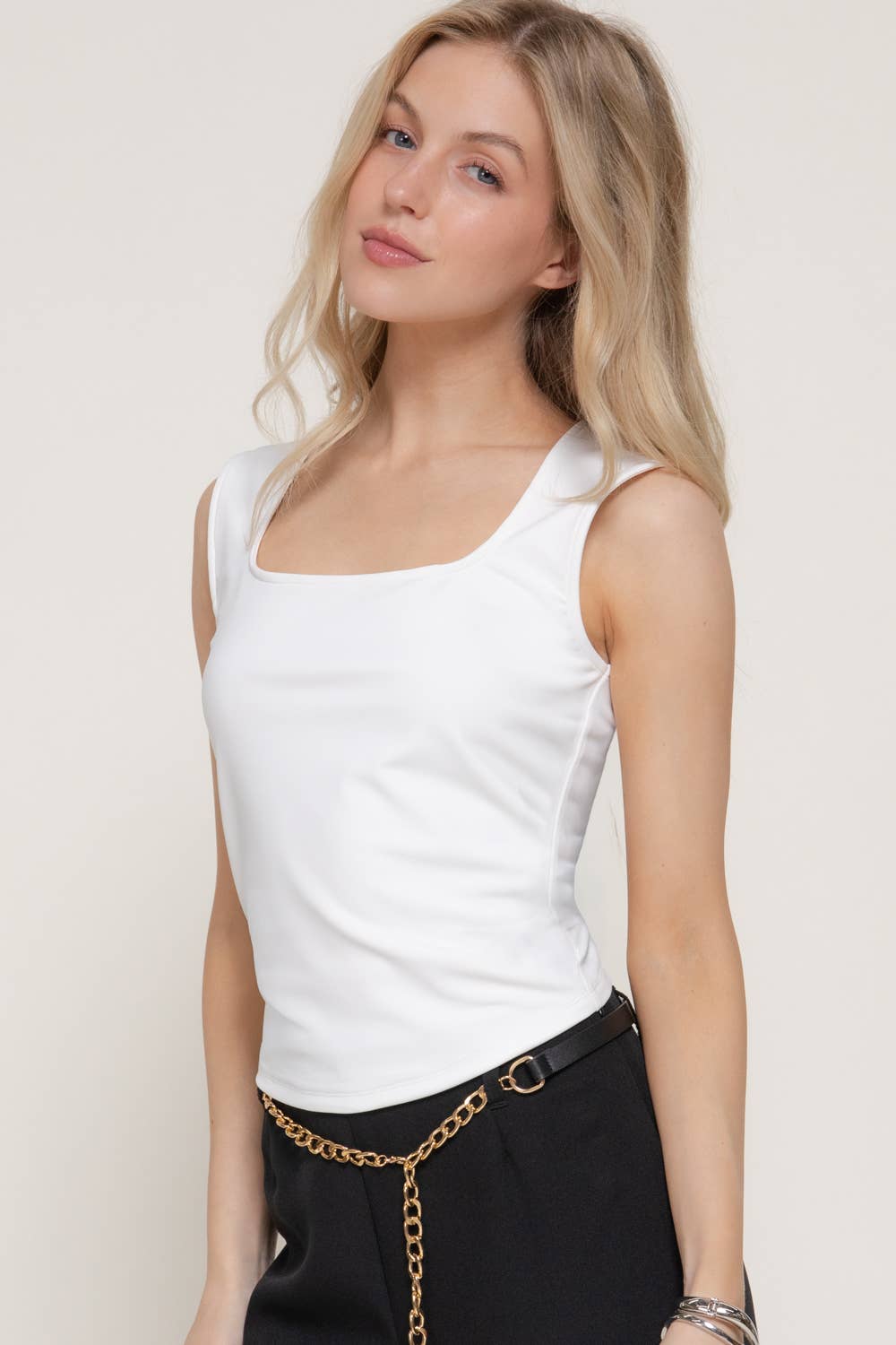 Cap Sleeve White Jersey Top