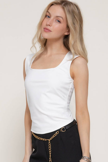 Cap Sleeve White Jersey Top