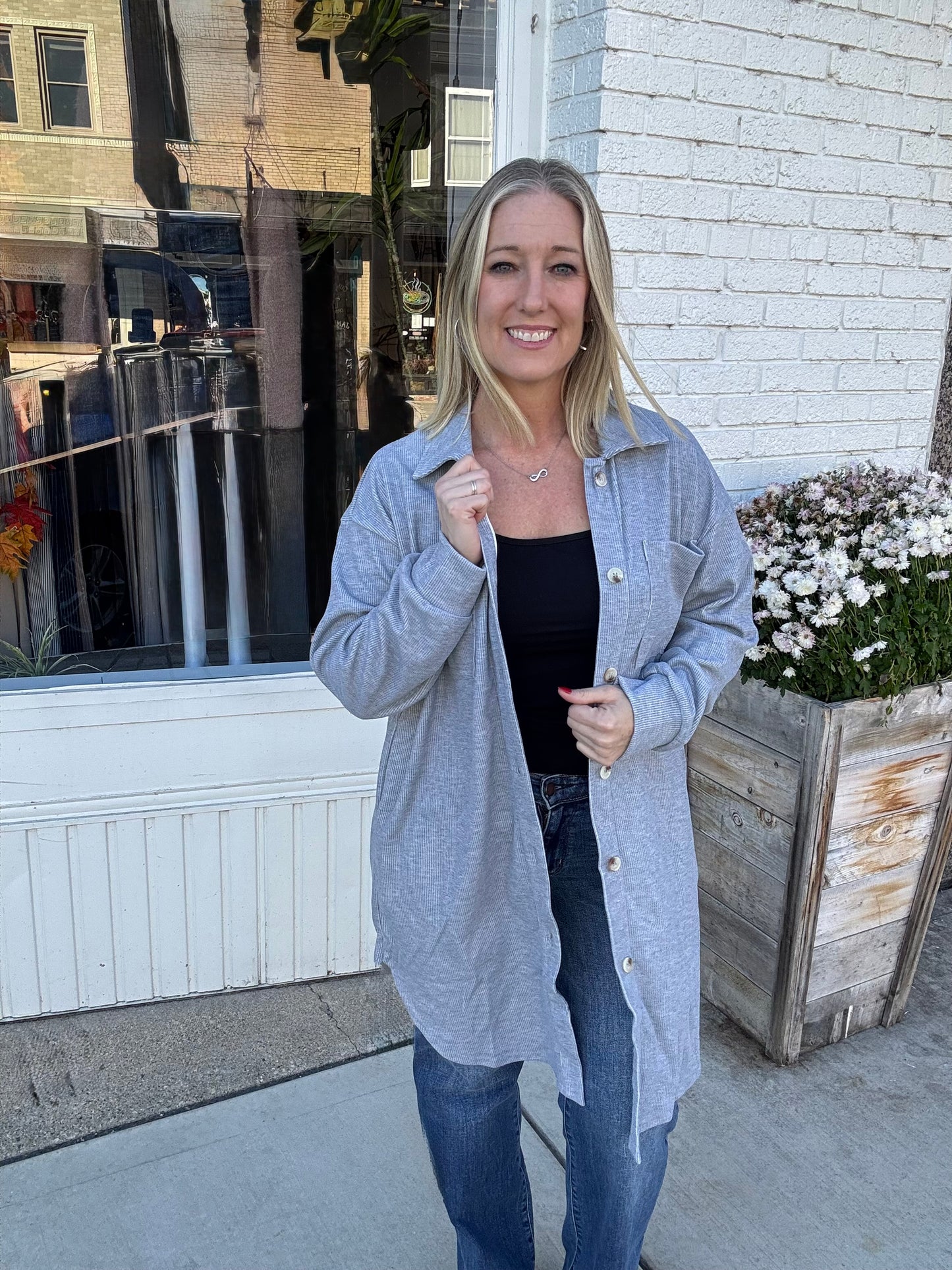 Edith Long Shacket with Pockets