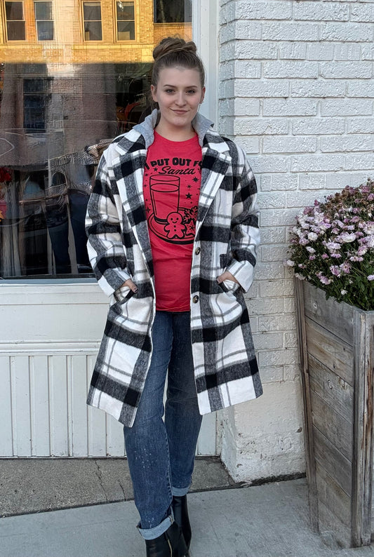 Stylish Plaid Pea Coat
