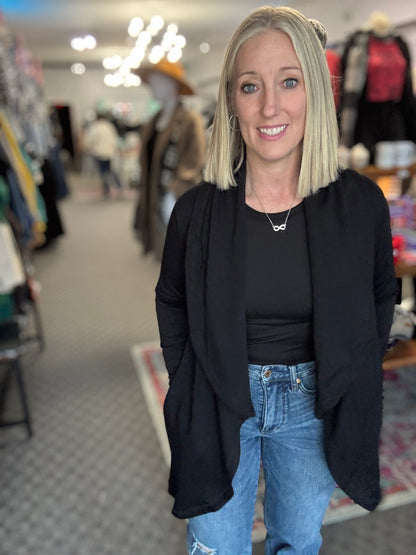 Fleece Lined Flowy Cardigan