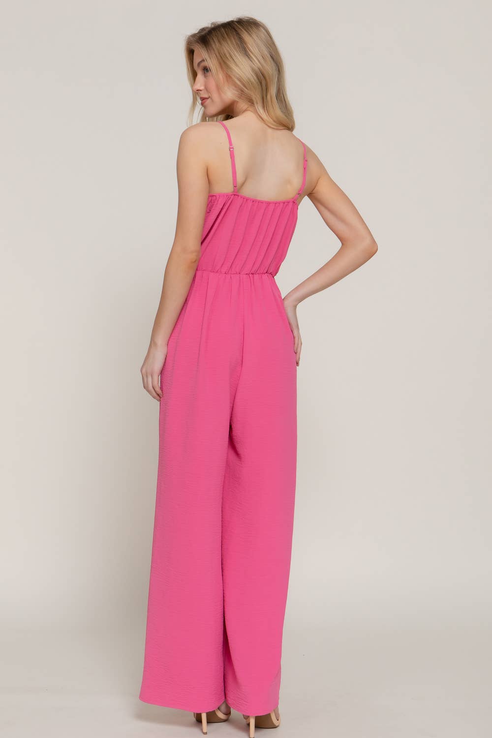 Pink Woven Cami Jumpsuit